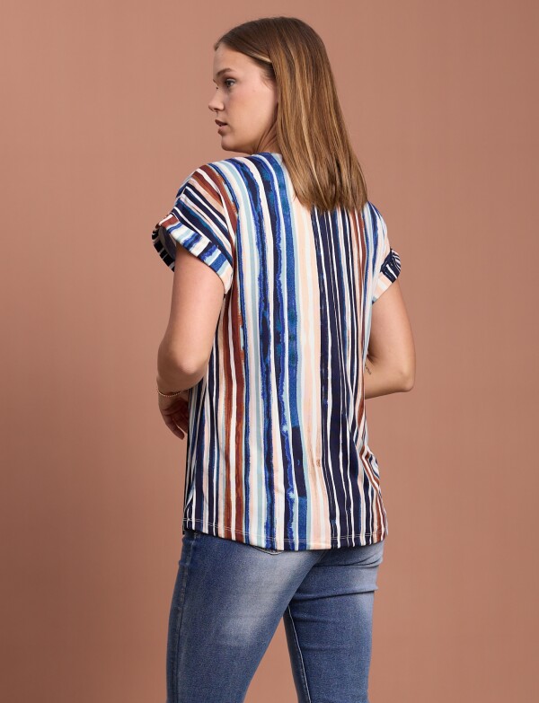 Blusa Lineas Cierre MULTI/AZUL