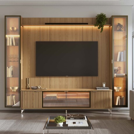 CRISTALERA/MODULAR MDF MARRON GLASS ROBLE