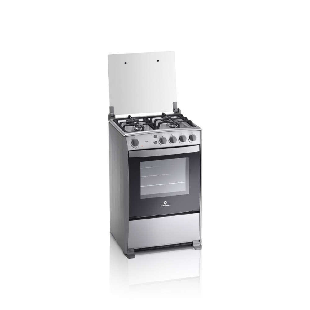 Cocina a Gas Indurama Viena 4 Hornallas 60 cm con Grill Eléctrico Inox