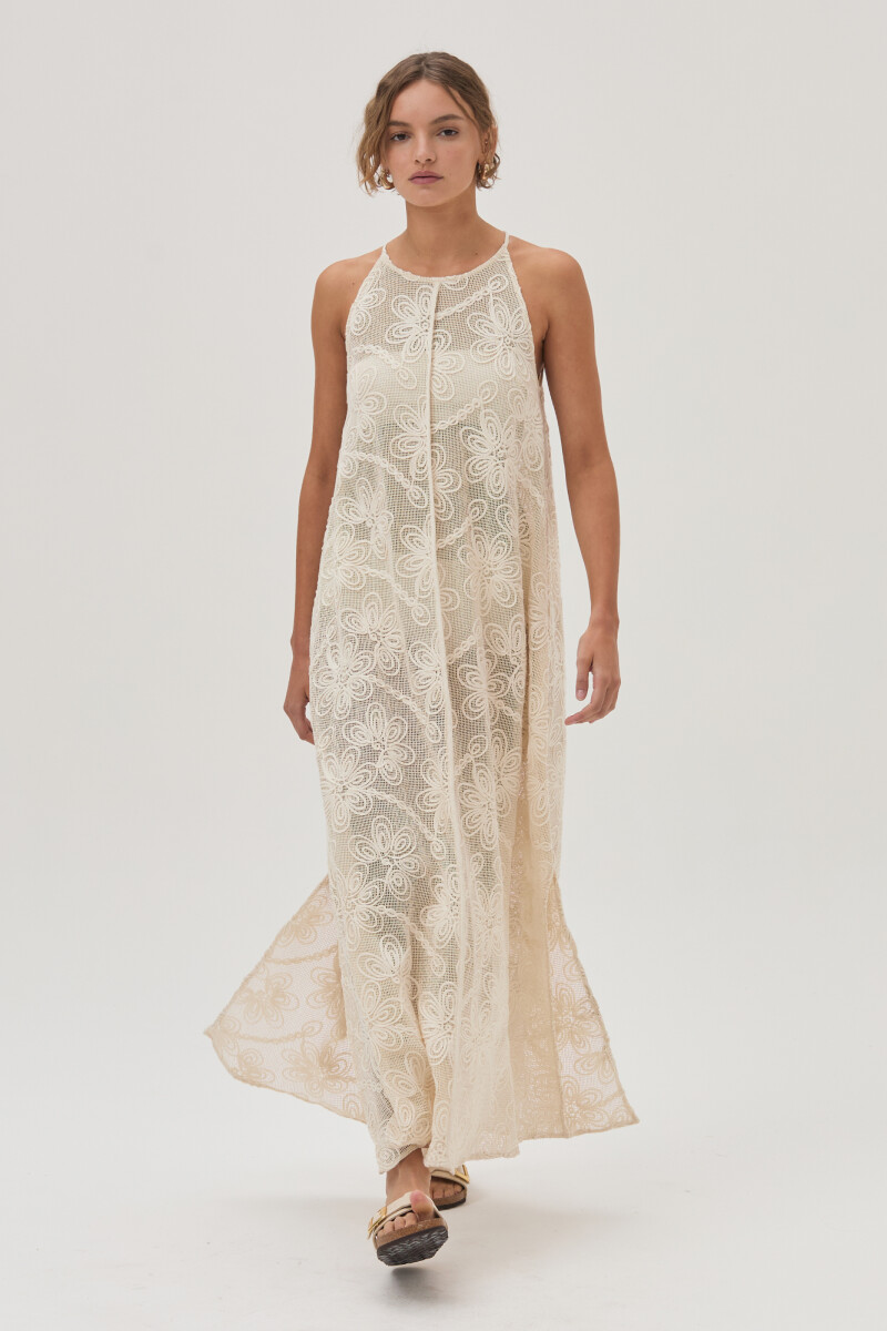 Vestido Flora Crudo