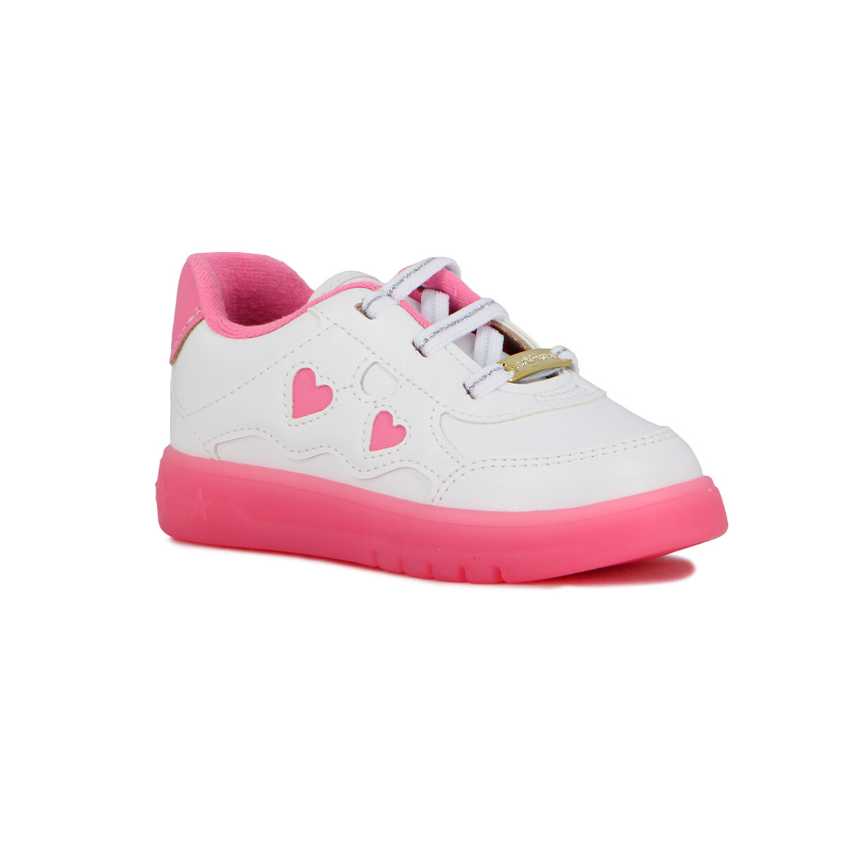 Molekinha Zapato Casual Infantil C/luces - Blanco-rosa Claro 