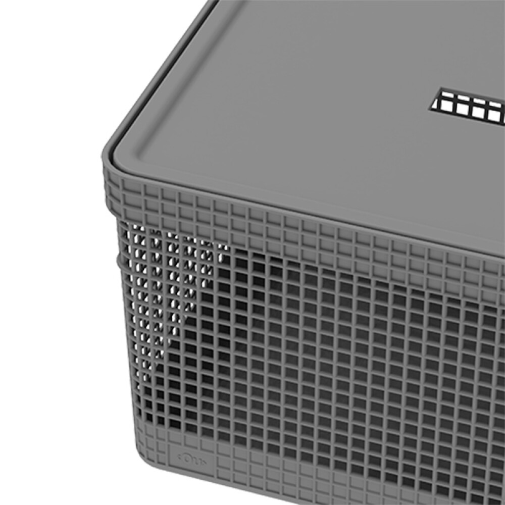 Organizador Rejilla M l Tapa Plástico Gris