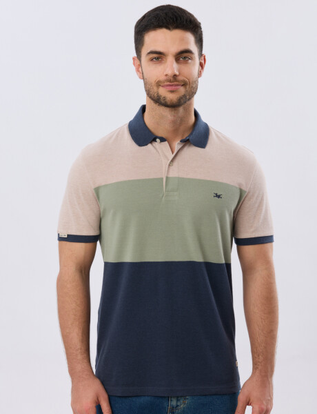 REMERA POLO RAYADA PIQUÉ Verde
