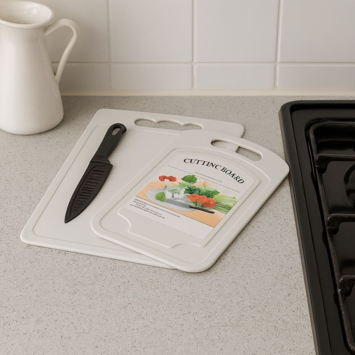 SET 2 TABLAS DE PICAR + CUCHILLO 