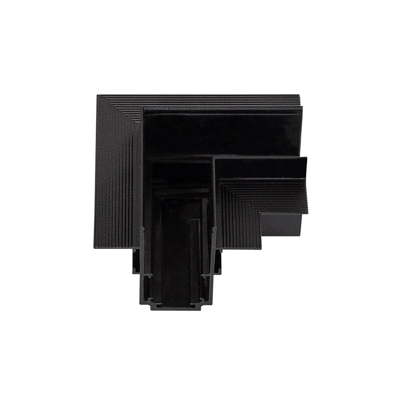 ADAPTADOR ESQUINERO HORIZONTAL PARA RIEL MAGNETICO DE EMBUTIR - NEGRO Adaptador Esquinero horizontal para Riel Magnetico de Embutir