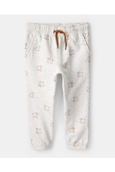 Set dos piezas de algodón, pantalón y canguro, diseño osos Sin color