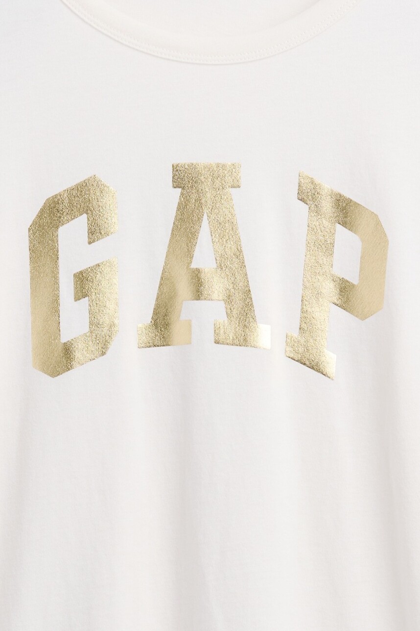 Remera Logo Gap Mujer Ivory Frost