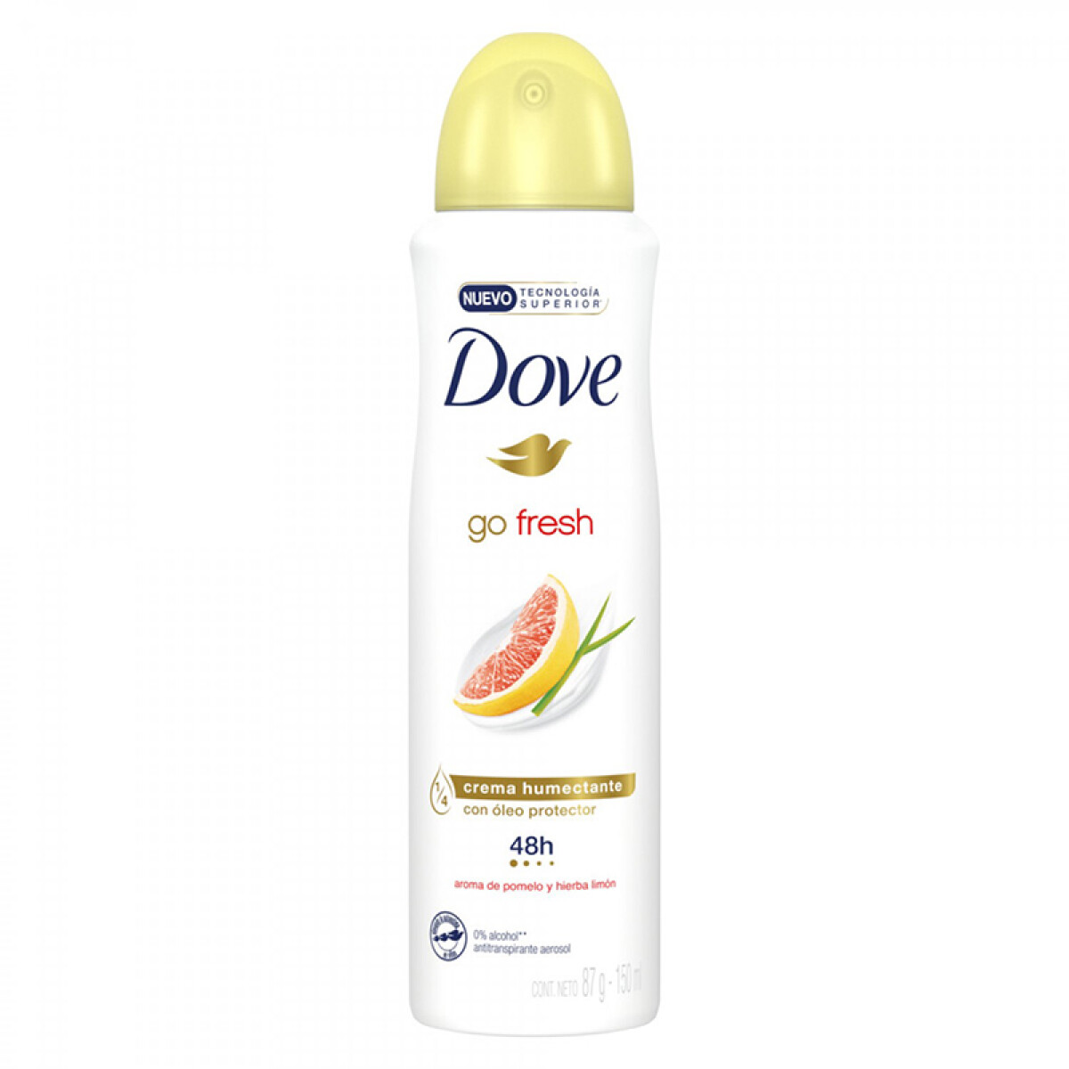 Desodorante en aerosol Dove 150 ml - go fresh pomelo y hierba limón 