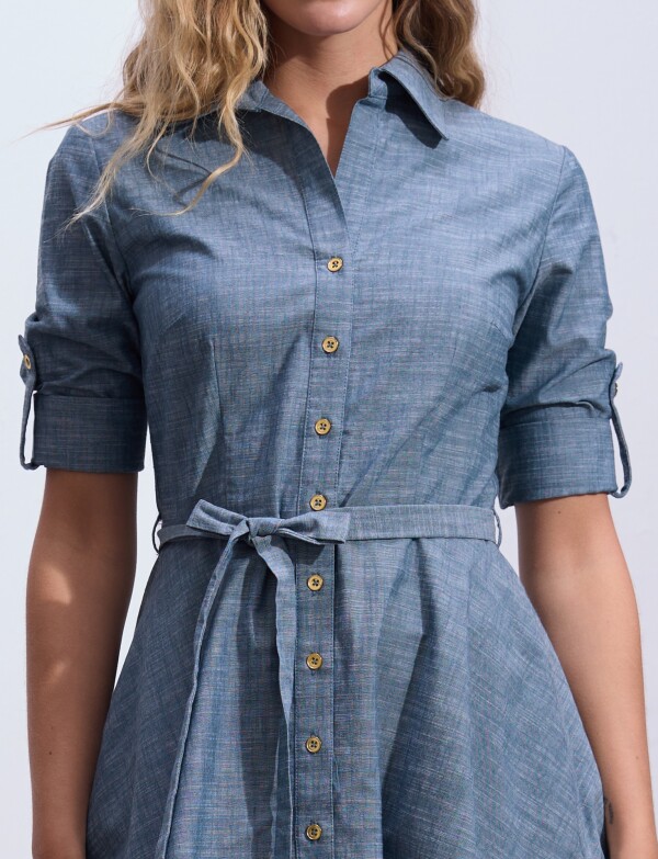 Vestido Camisero Lazo PETROLEO
