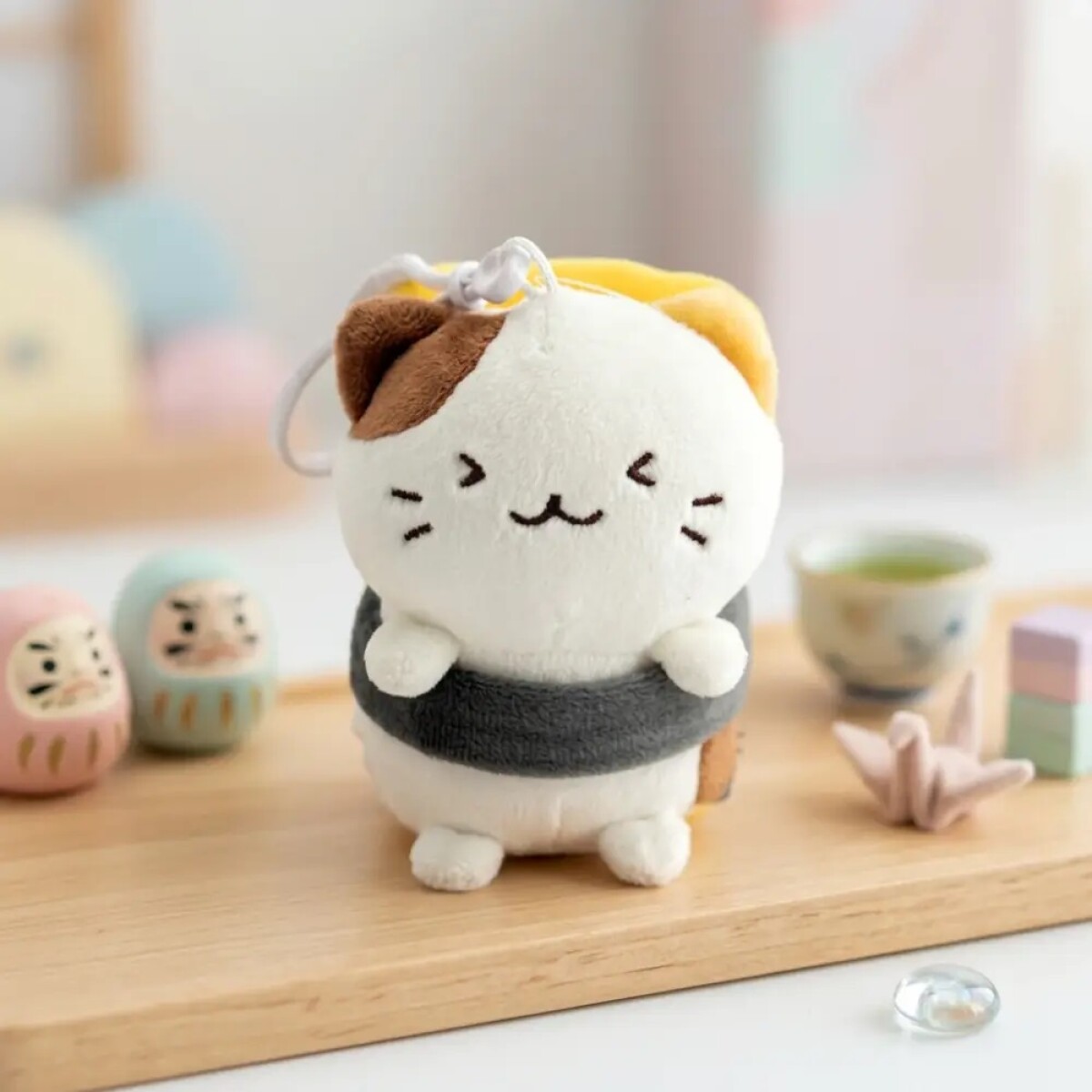 Llavero sushi gatito - blanco 