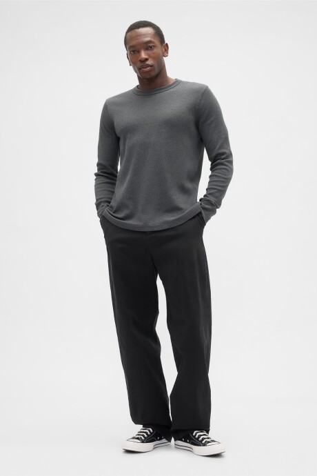 Remera Waffle Hombre B65 Dark Heather Grey