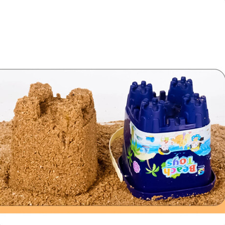 Set 7pcs Balde Playa + Pala + Rastrillo + Moldes Azul