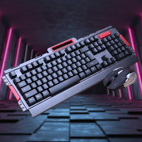 Kit Teclado y Mouse Inalámbrico Gamer para PC y PS4 Kit Teclado y Mouse Inalámbrico Gamer para PC y PS4