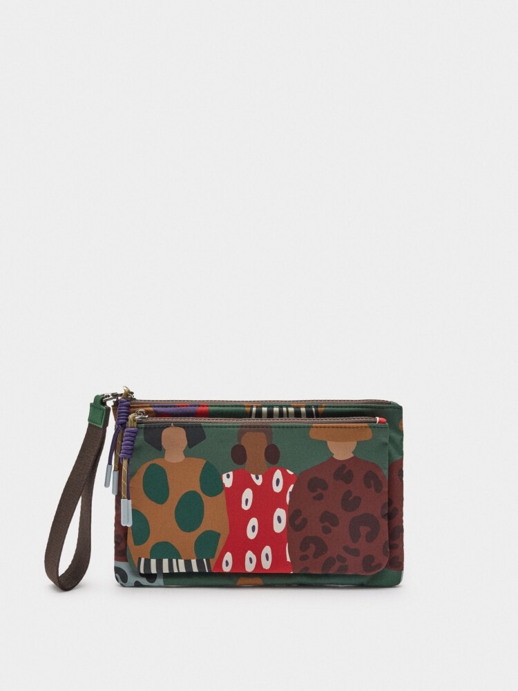 Bolso Multiusos De Nylon Estampada multicolor
