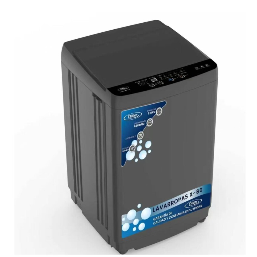 Lavarropas Dikler 8 KG X-80 gris Lavarropas Dikler 8 KG X-80 gris