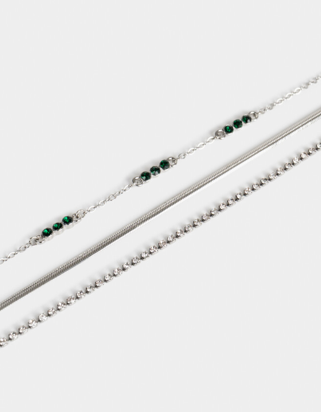 Pulseras Flexibles Sets Con mostacillas Sets De Pulseras Con Mostacillas - Plateado