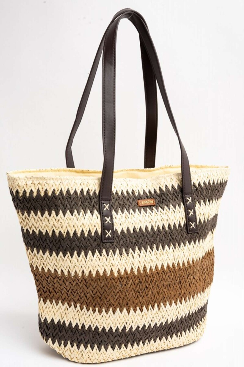 Bolso Trenzado Rayado - Chocolate 