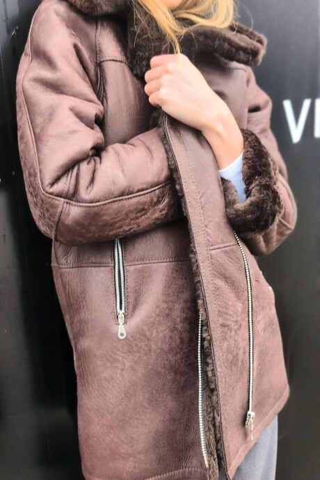 Chaqueta de cuero Estrella Choco gastado