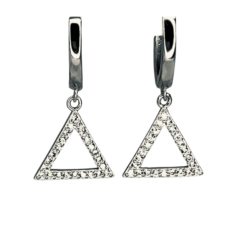 CARAVANAS PLATA ARO CON TRIANGULO Y CIRCONIA 82054 L2dslf-00161-x3