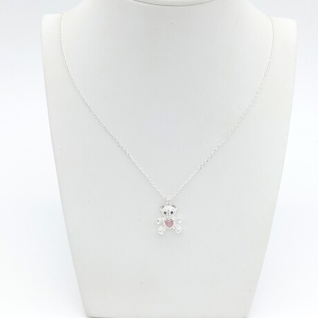 Cadena de plata 925 con dije OSITO con cristal. Cadena de plata 925 con dije OSITO con cristal.