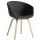 Sillas de comedor Eames con apoyabrazo tapizado Negro