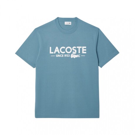 REMERA LACOSTE CUELLO REDONDO C/ESTAMPA CELESTE