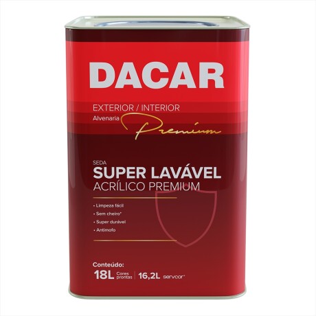 DACAR LÁTEX ACRÍLICO SEDA SUPER LAVABLE PREMIUM BLANCO 18 L Dacar Látex Acrílico Seda Super Lavable Premium Blanco 18 L