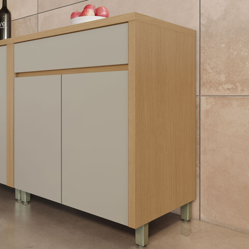 BAJO MESADA 80 CM MOBILIARIO COCINA MDF CONDESSA BEIGE GAMAS DE BEIGE