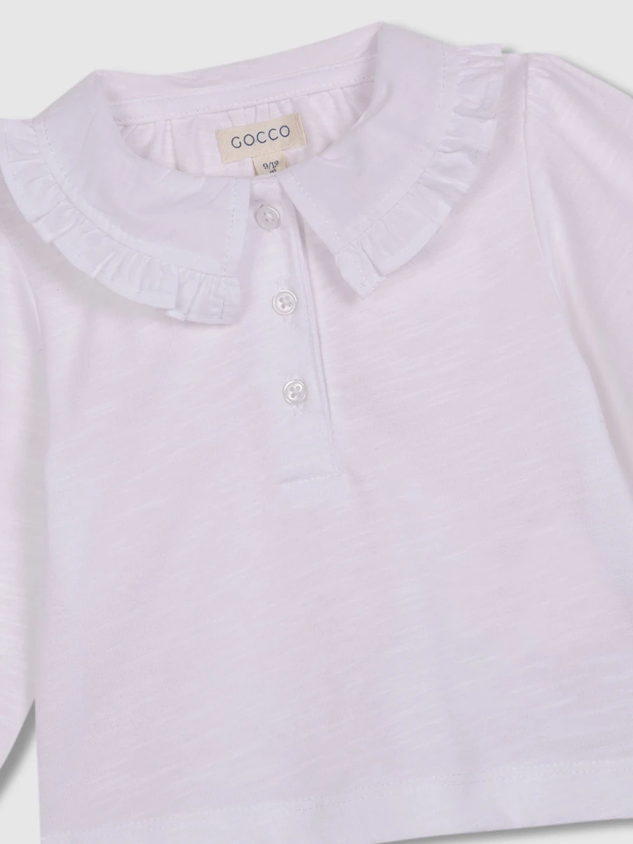 Camiseta Con Cuello De Popelin Blanco Optico