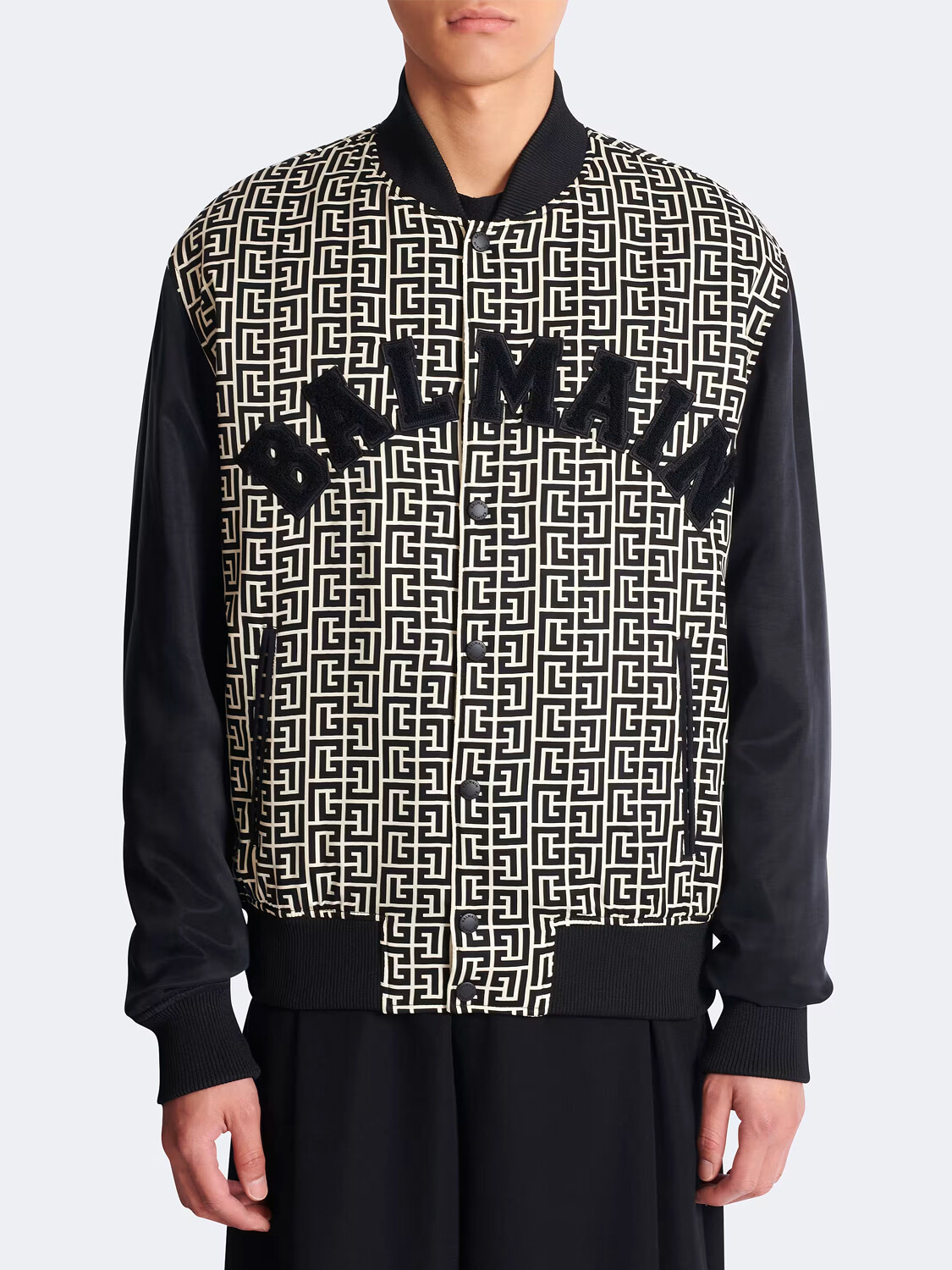 BALMAIN - CAMPERA CON PATCHES VARSITY MONOGRAMMED Alta Automática