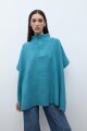 Sweater oversized con cierre verde petroleo