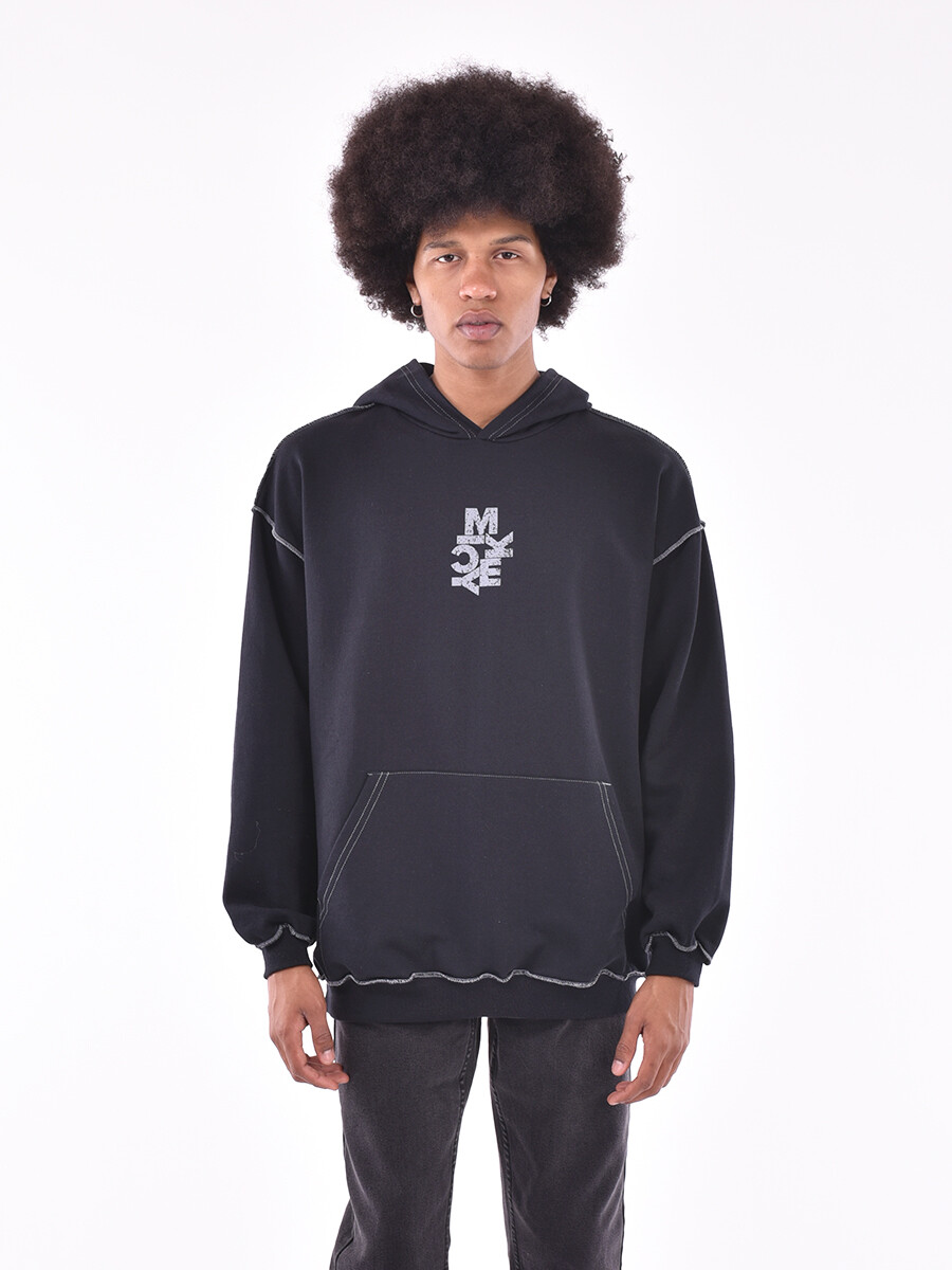 HOODIE MICKEY LETTERS - NEGRO 