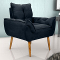 Juego De Living Sillón con puff Azul