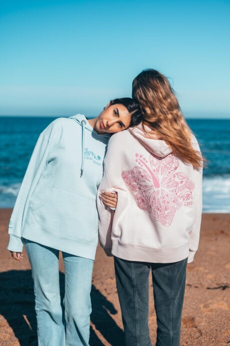 Hoodie Orilla Bordado / Rosa - Preventa U