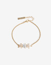 Pulseras Flexibles Strass Pulsera Flexible De Flores Con Cubic - Dorado