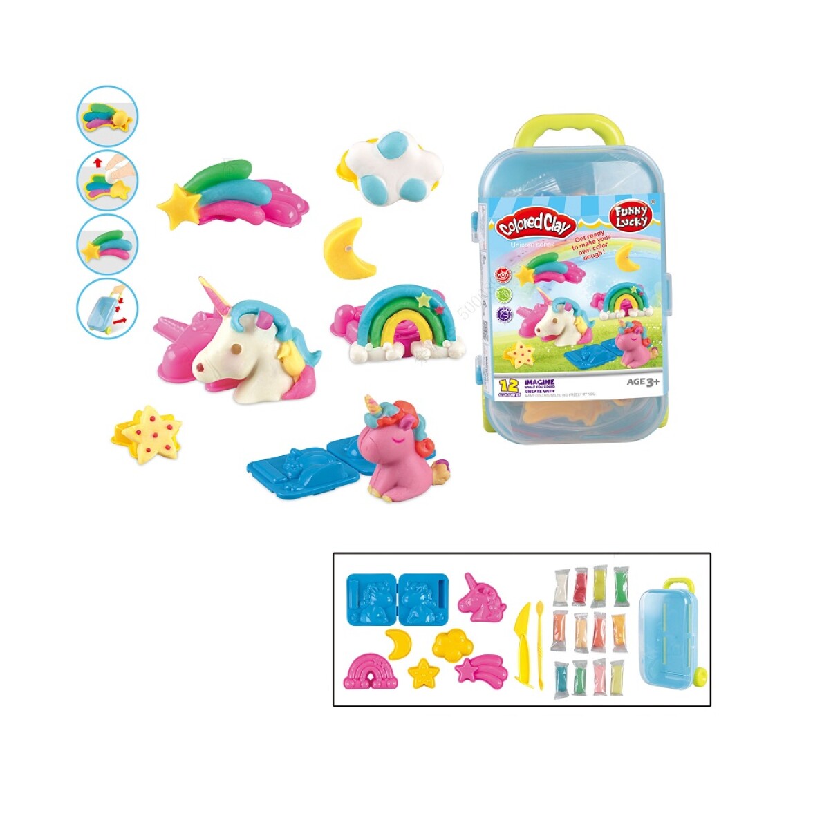 Plasticina unicornio 12pcs 