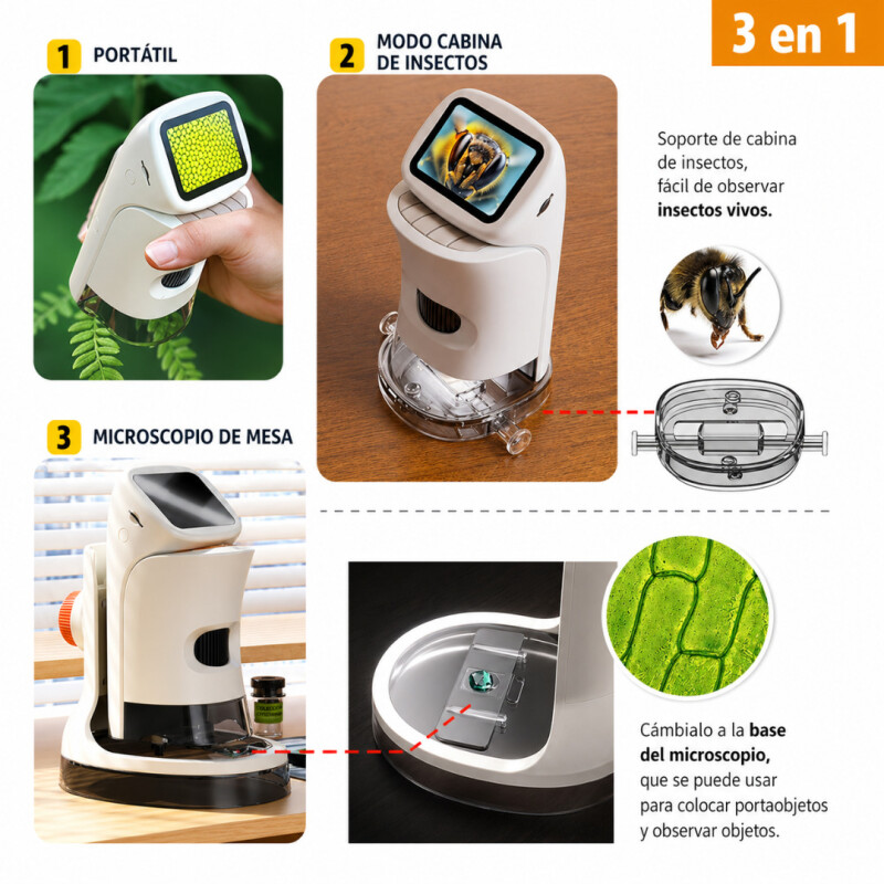 Microscopio Digital Portátil Niños 1000x Pantalla Hd Usb Microscopio Digital Portátil Niños 1000x Pantalla Hd Usb