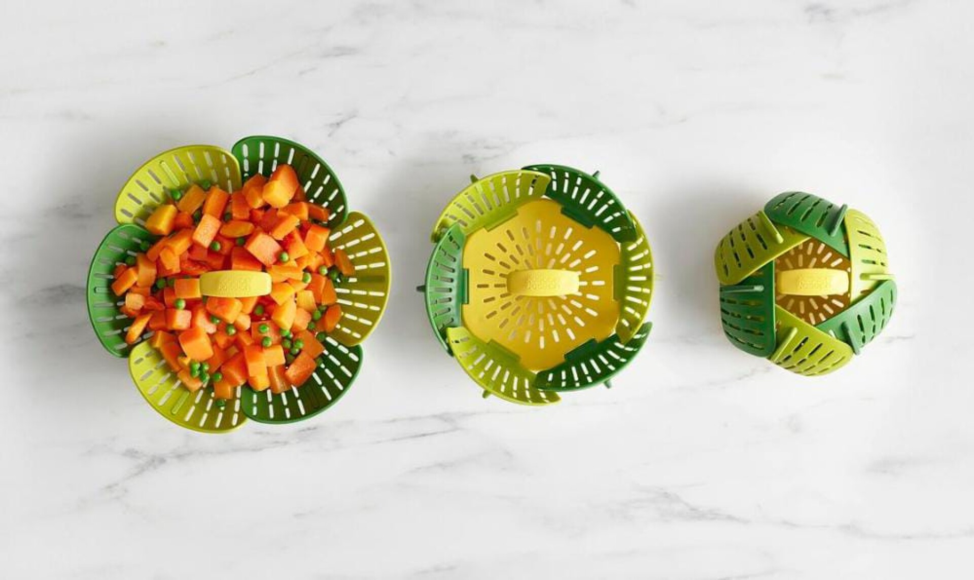 Cesta de vapor plegable – verde 