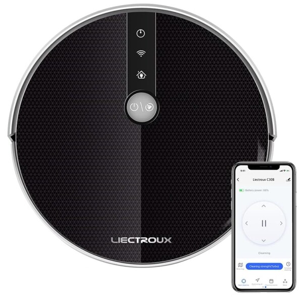 Aspiradora Robot Inteligente Smart Liectroux Limpieza Variante Color Negro