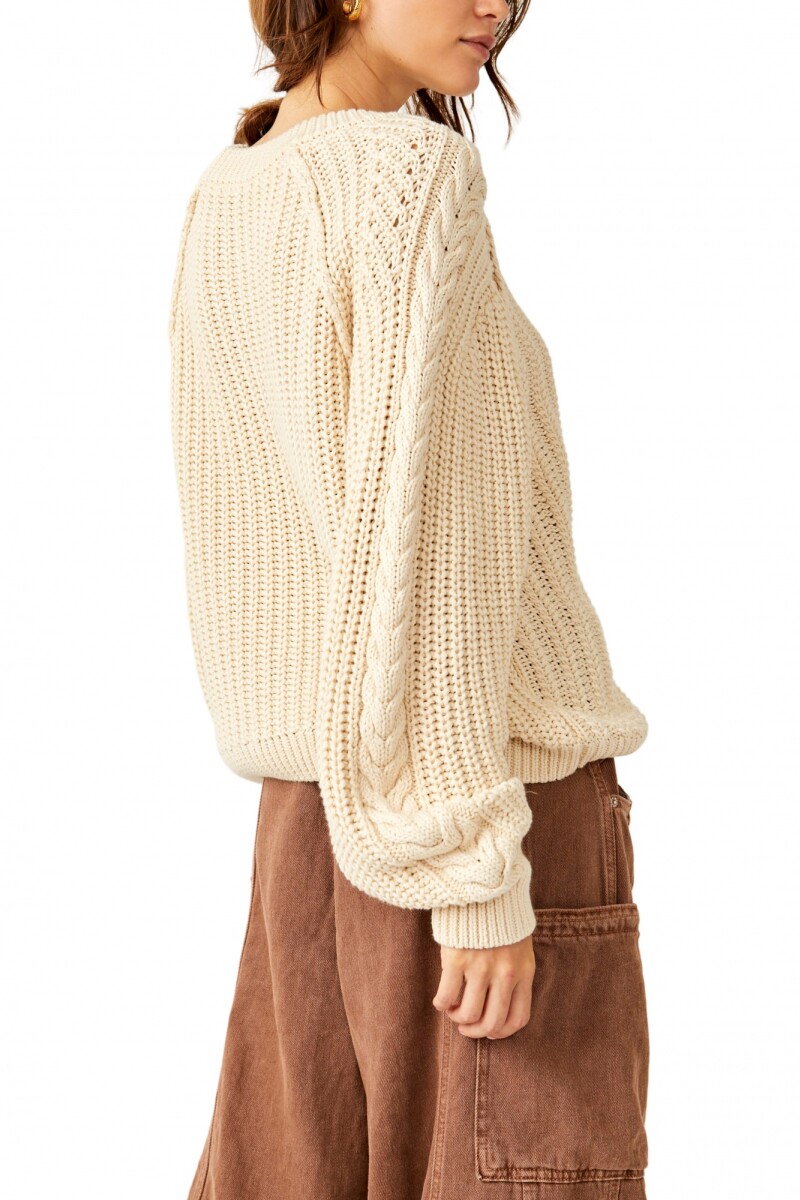 FRANKIE CABLE SWEATER Marfil