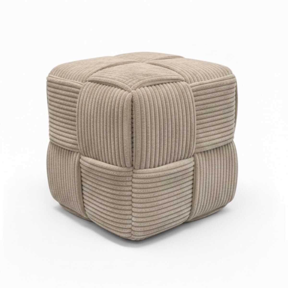 PUFF CUAD BEIGE 36X38X36CM 