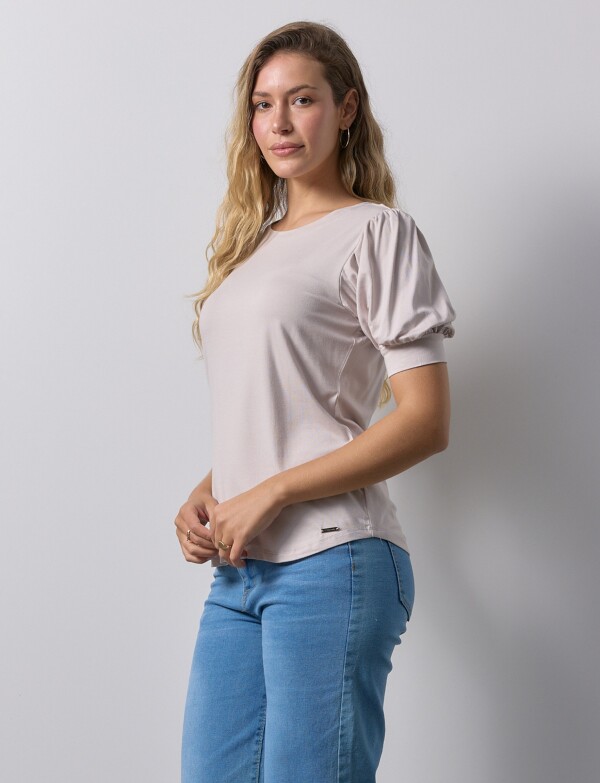 Remera Manga Balloon BEIGE CLARO