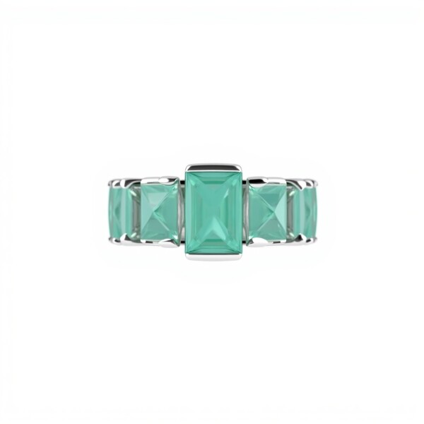 Anillo Baguette -Plata rodinada-Piedra Jade - AN2024 conpiedra