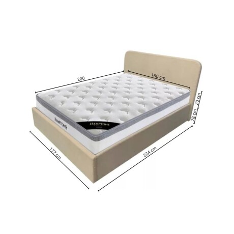 Sommier Queen Hamptons Hybrid Rhodium con respaldo Sommier Queen Hamptons Hybrid Rhodium con respaldo