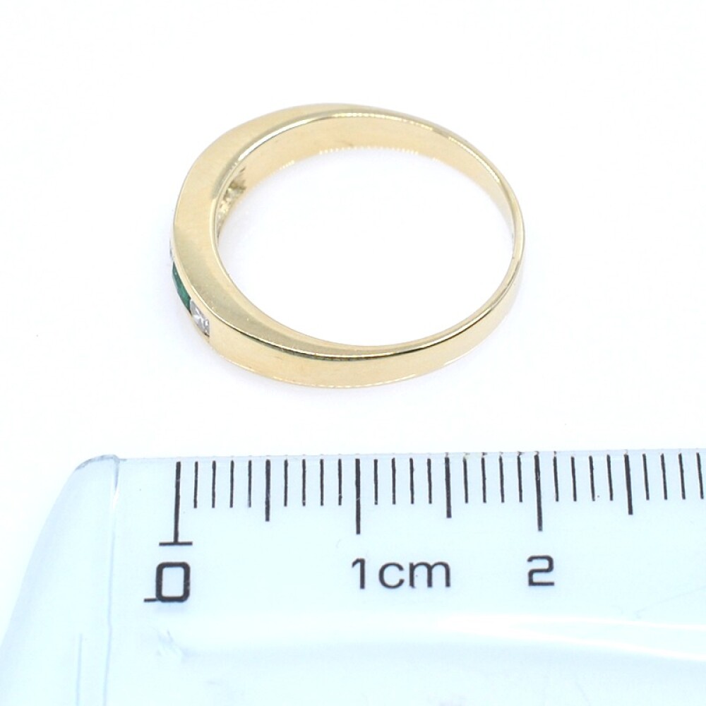 Medio sin fin en oro 18k amarillo esmeraldas y brillantes Medio sin fin en oro 18k amarillo esmeraldas y brillantes