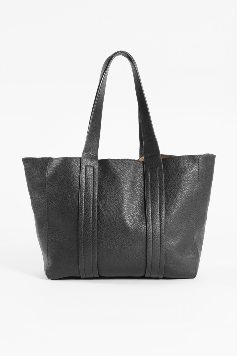 Shopper con pespuntes negro