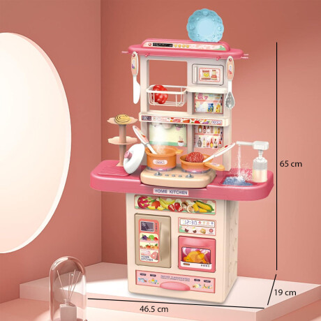Cocina Infantil Juego con Luz Sonido Agua Vapor Accesorios Rosa