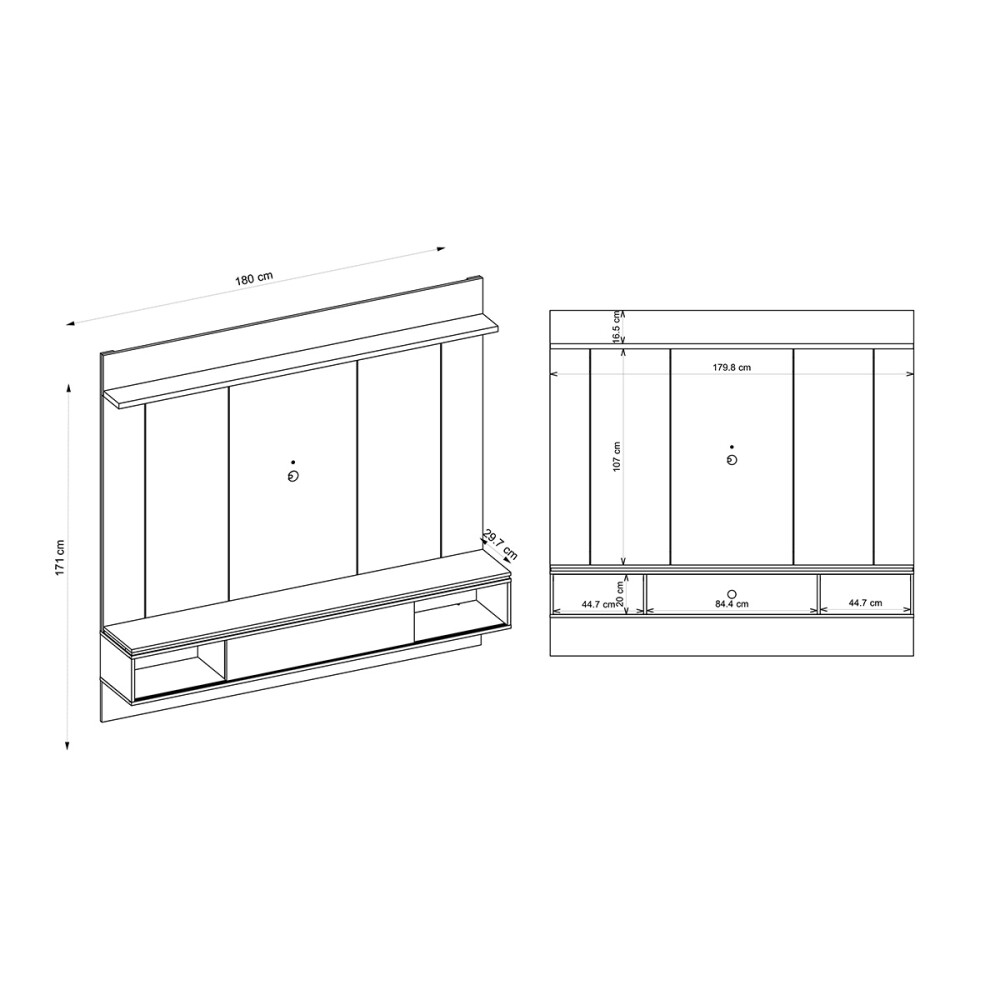 RACK PANEL VENUS COLOR OFF WHITE/FREIJO Rack Panel Venus Color Off White/freijo