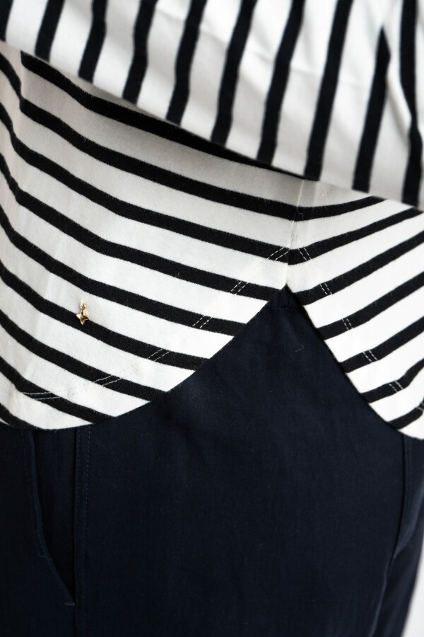 Remera Rayada Algodón Nácar