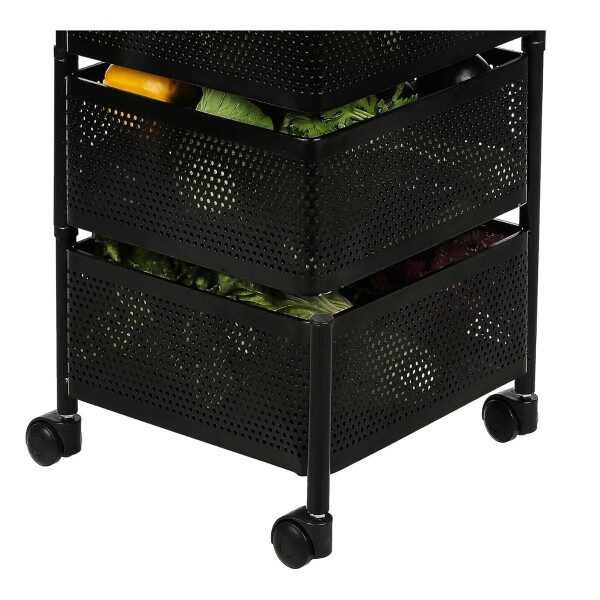 Carro Organizador con Ruedas y 4 Estantes Multiuso cocina baño Imback Color Negro Carro Organizador con Ruedas y 4 Estantes Multiuso cocina baño Imback Color Negro